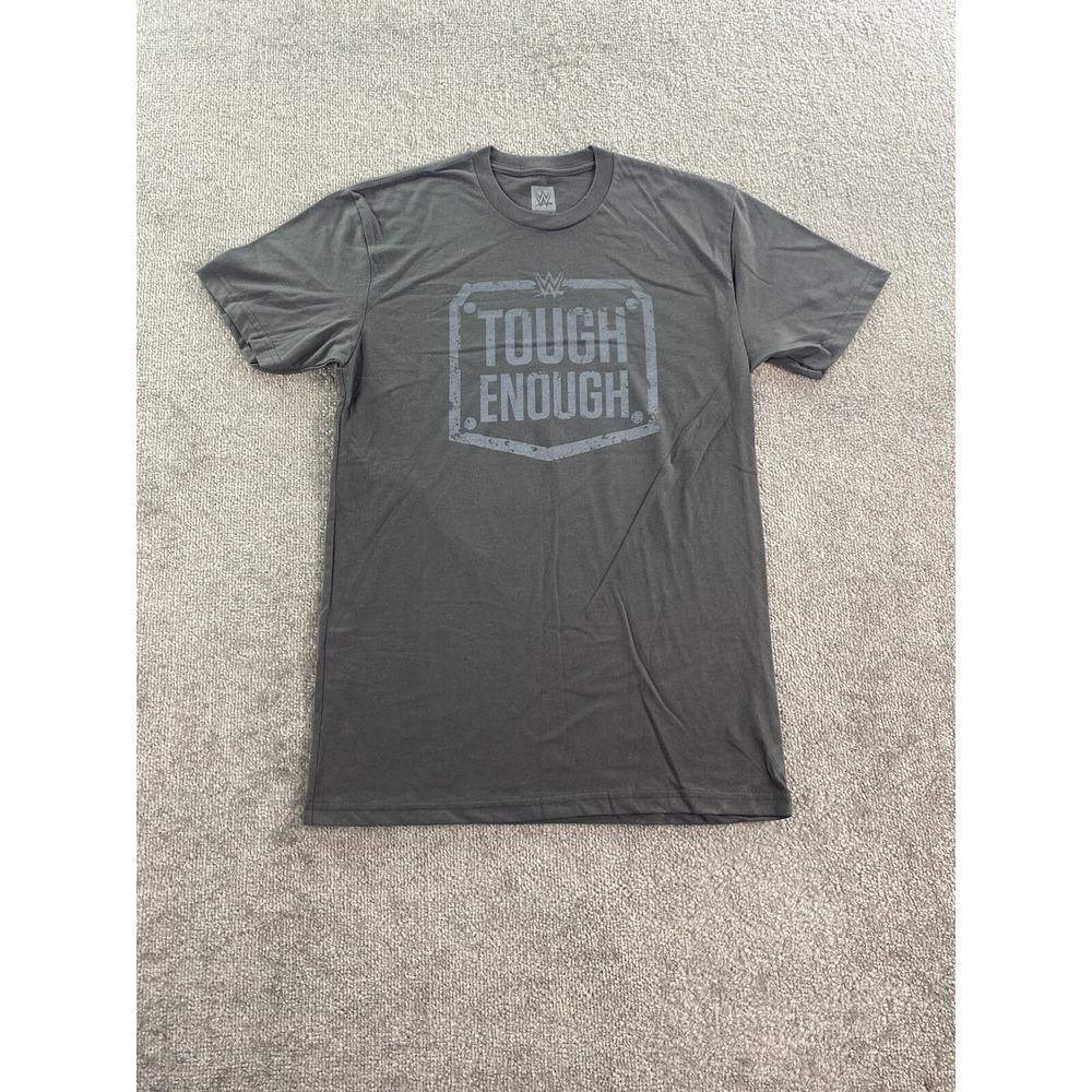 WWE Shirt Men Small Gray Team Tough Enough Graphic Spell Out Authentics Logo